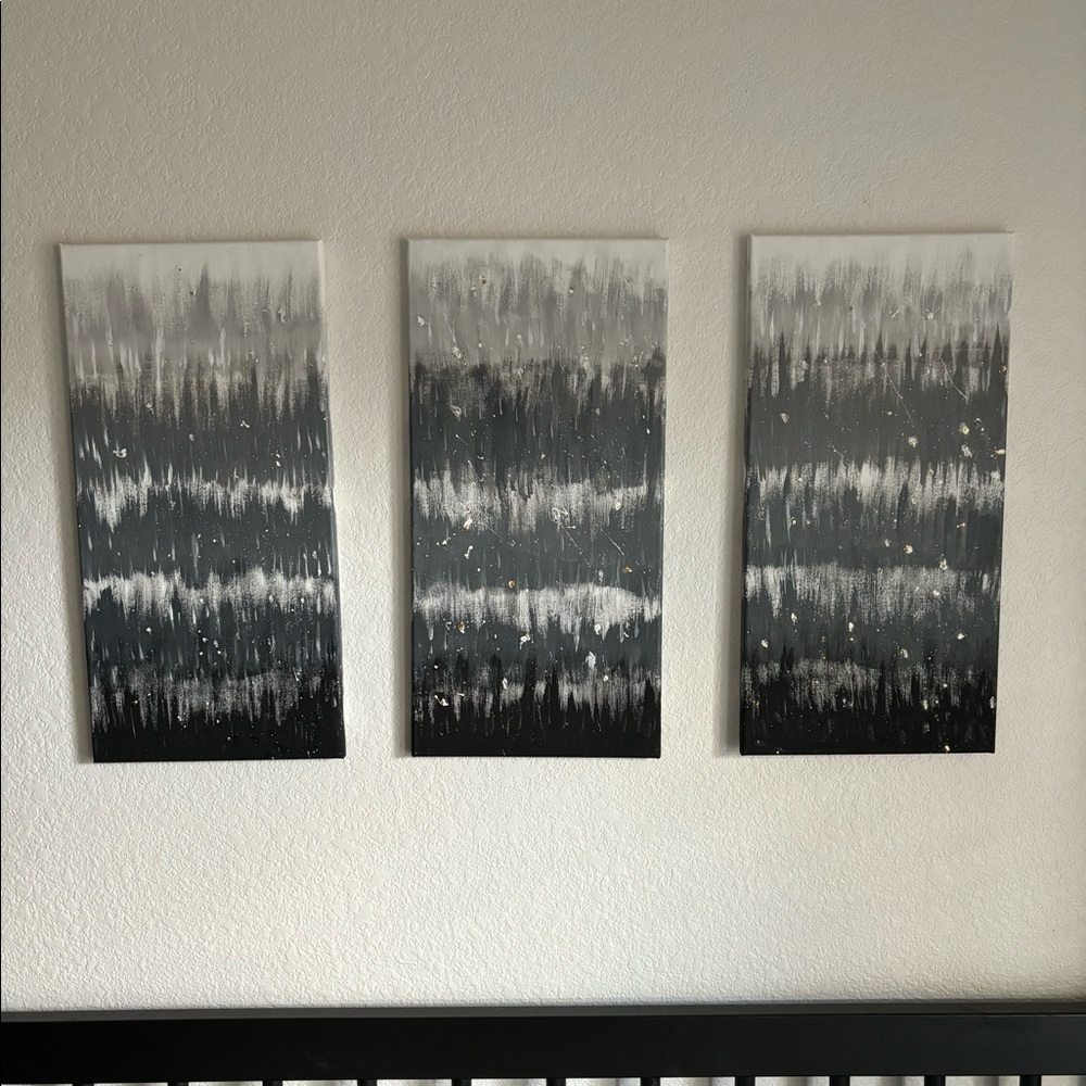 Greyscale abstract art - acrylic on canvas